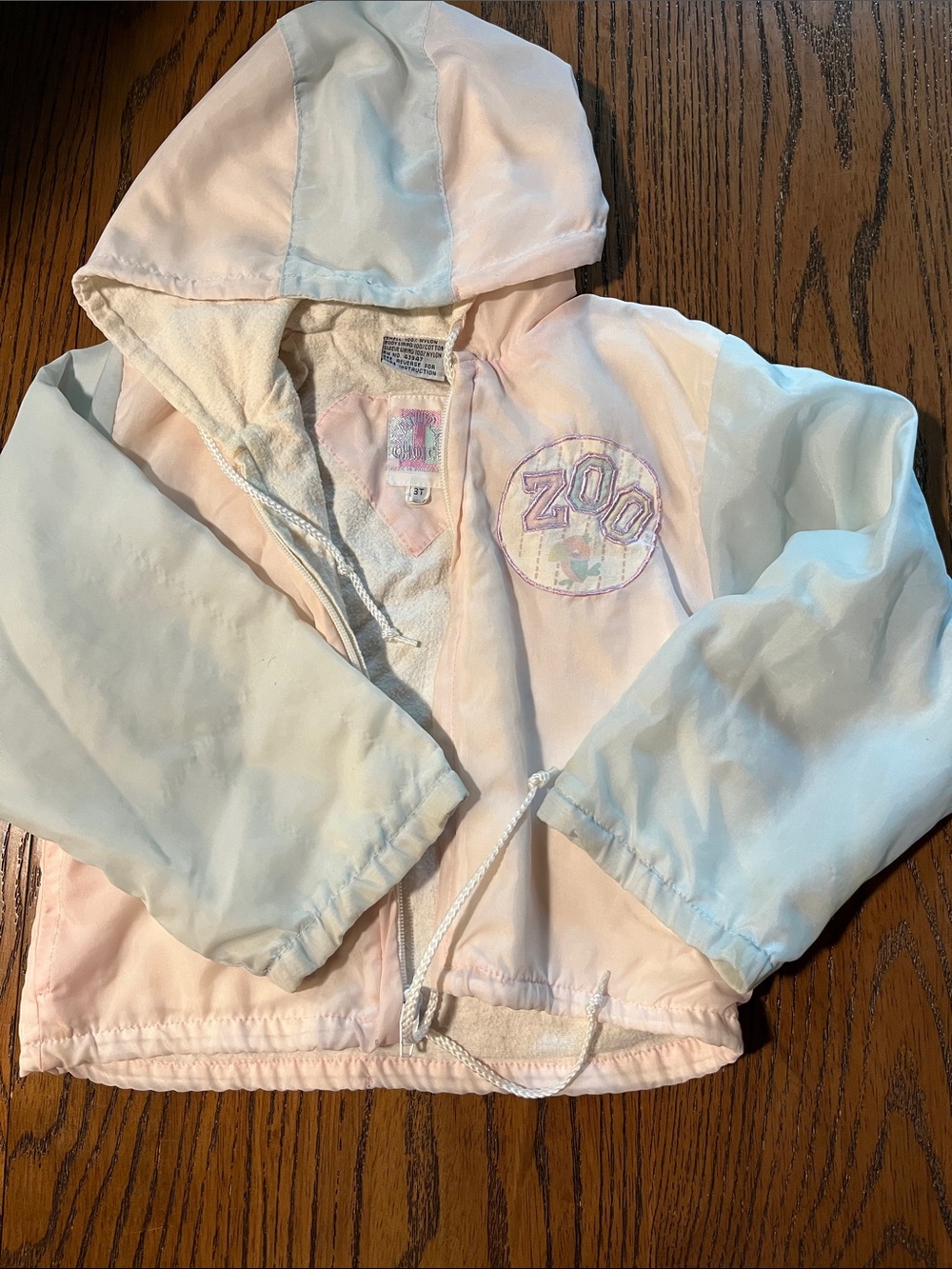 Natural Choice "Zoo" pastel windbreaker (Size 3T)